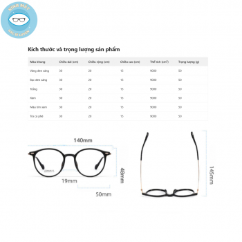 Gọng nhựa càng kính titanium mã 8140